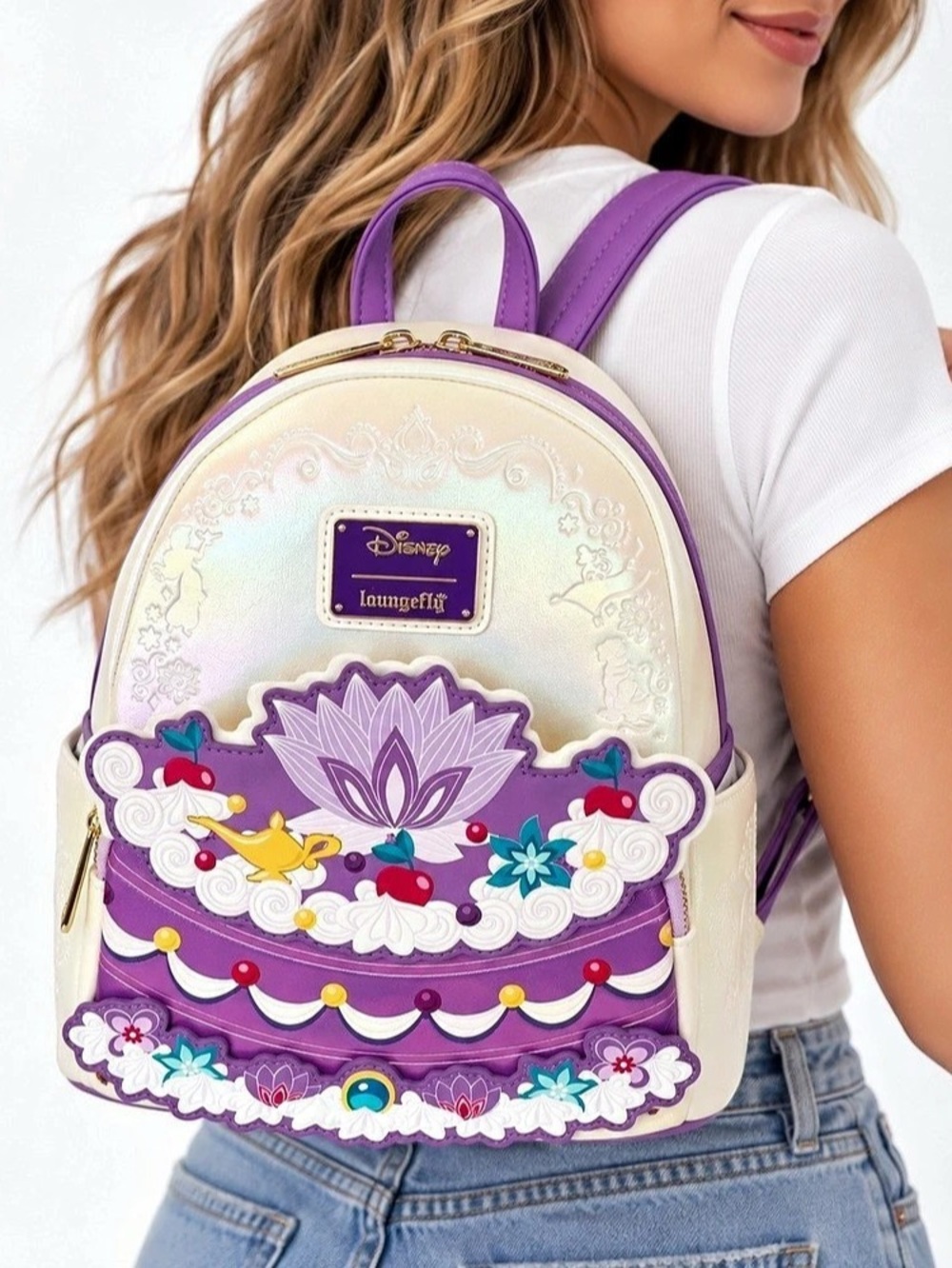 NWT Disney Loungefly Jasmine Cake Mini Backpack BoxLunch Exclusive